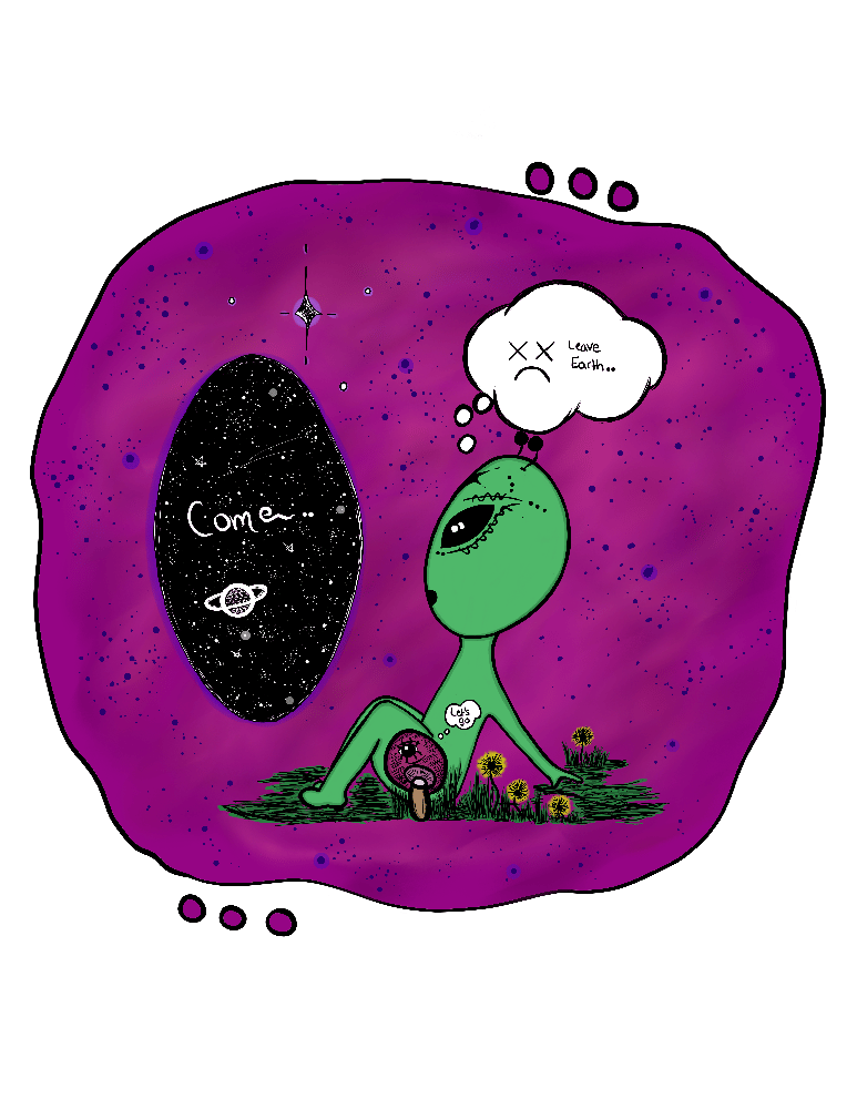 Image of "Leave earth" Alien T-shirt