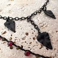 Image 2 of Garnet & Obisidan Rose Necklace