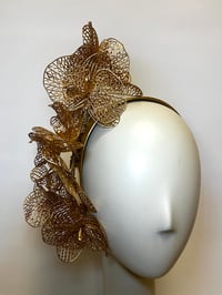 Image 2 of Gold orchid headpiece #2 