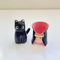 Image 4 of Count Dracula black cat ceramic figurine