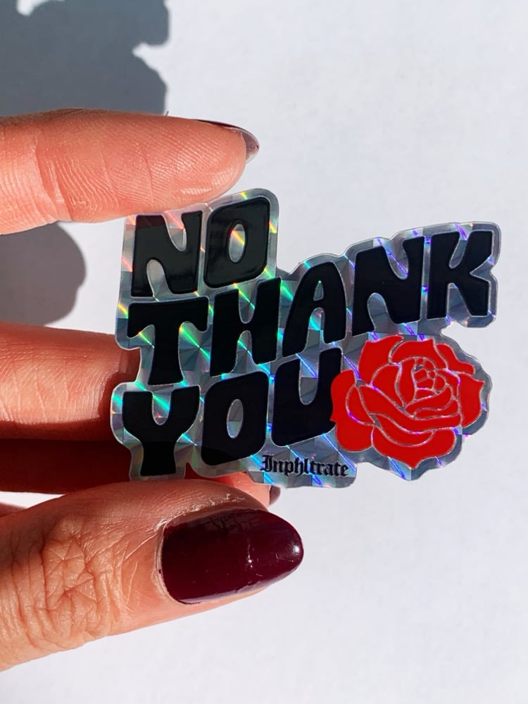 Image of No Thank You Holographic Sticker Pack