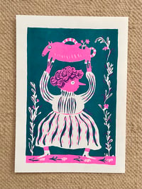 Image 1 of Mudlarker (with teal). Risograph. 