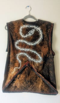 Image 1 of Hand-painted serpent skeleton distressed top