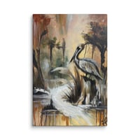 Image 3 of Pelican on Cypress Stump Canvas