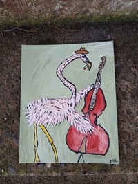 Image 11 of Flamingo Playing Stand Up Bass