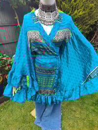 Image 8 of Amara Wrap dress - Turquoise yellow