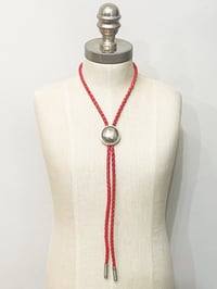 Image 2 of Sterling Red Bolo Tie