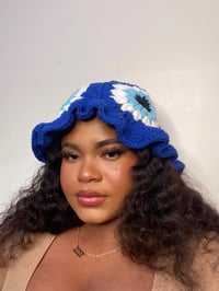 Image 3 of CROCHET EVIL EYE BUCKET HAT