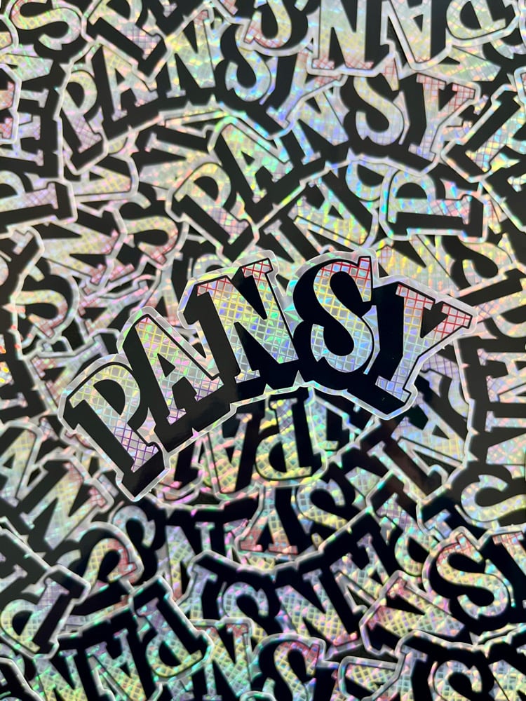 PANSY holographic vinyl sticker