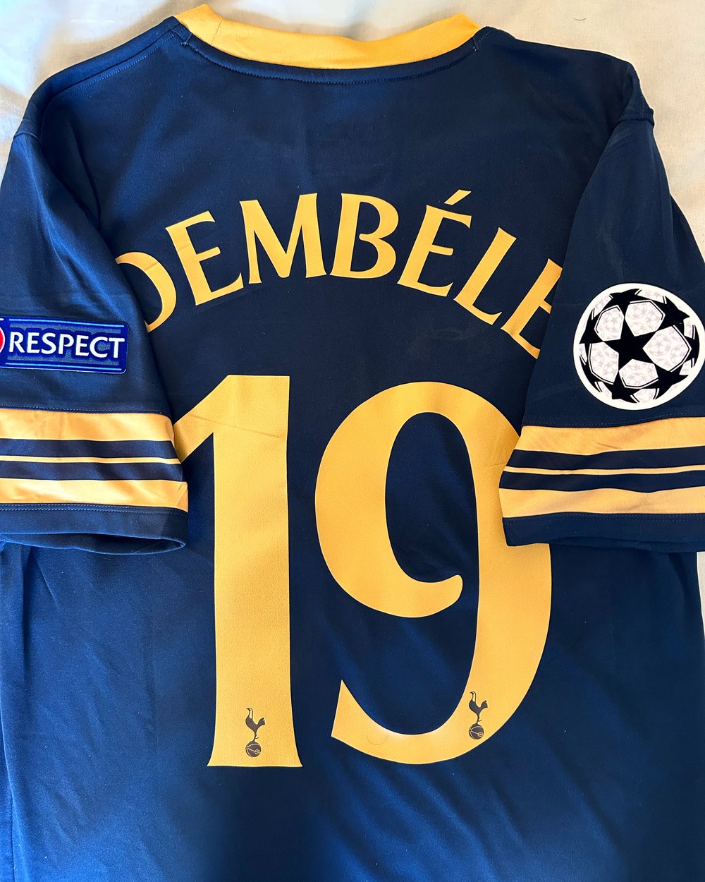 Image of Tottenham Hotspur “DEMBELE 19” 2016/17 Away Shirt + UCL patches (M) 