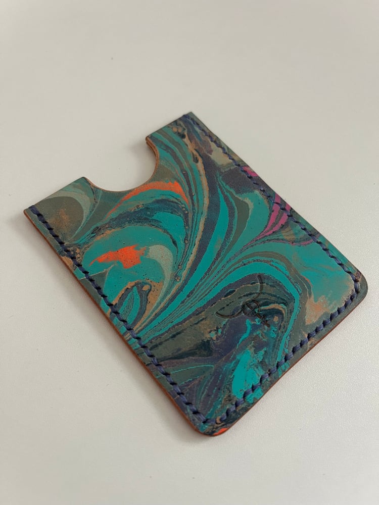 Image of Marbled Cardholder (Blue/Orange)