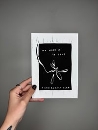 Original Lino Print 'LOUD MIND' A5