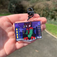 Image 2 of Spiderverse Miles, 3D acrylic charm