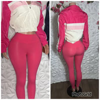 Image 1 of Pink Trendsetter Puffer Set W/Sherpa Liner