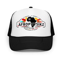 Image 1 of Afrophysikz Foam trucker hat (Black & White)