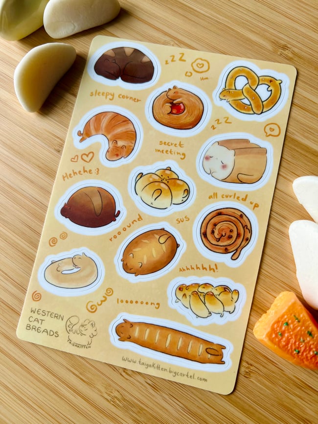 Bread Cat Sticker Sheets