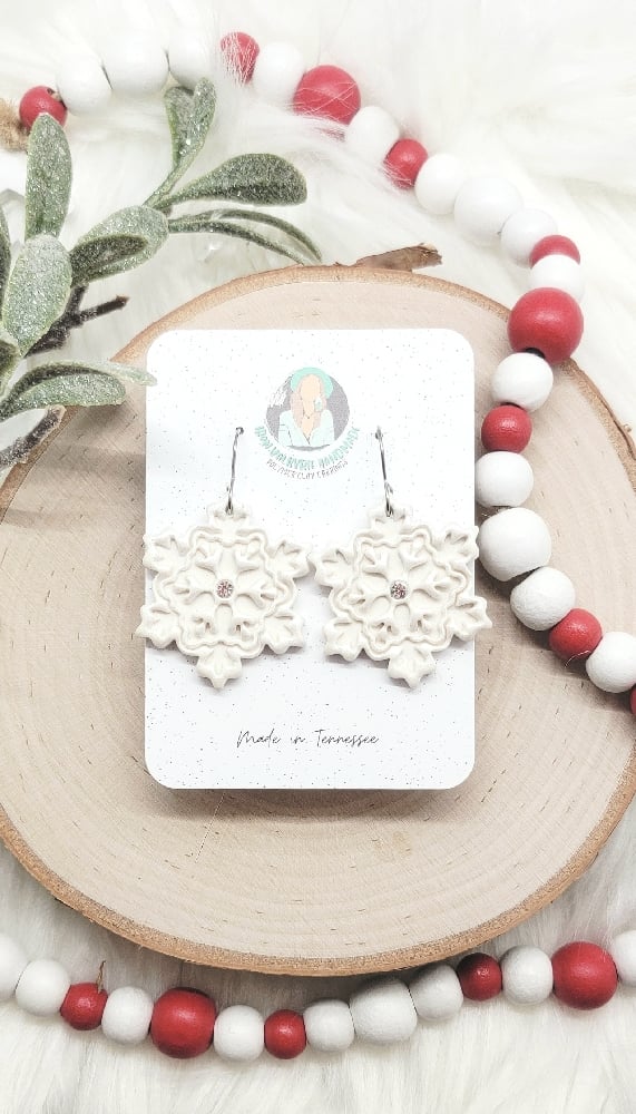 Image of Frosted Snowflake Dangles 