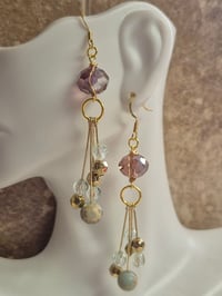Image 5 of Handmade crystal dangle earrings: beaded elegant women's jewelry 