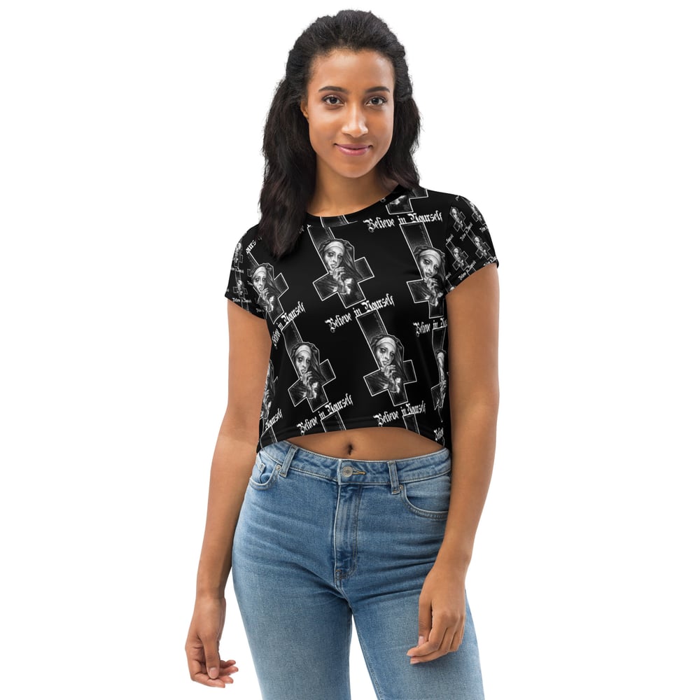 Believe - All-Over Print Crop Tee