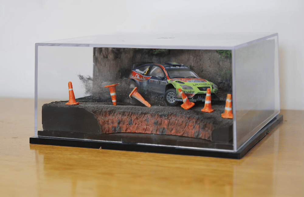 Image of Rally Diorama 1/43 scale Hirvonen New Zealand Ford Focus Art Piece WRC