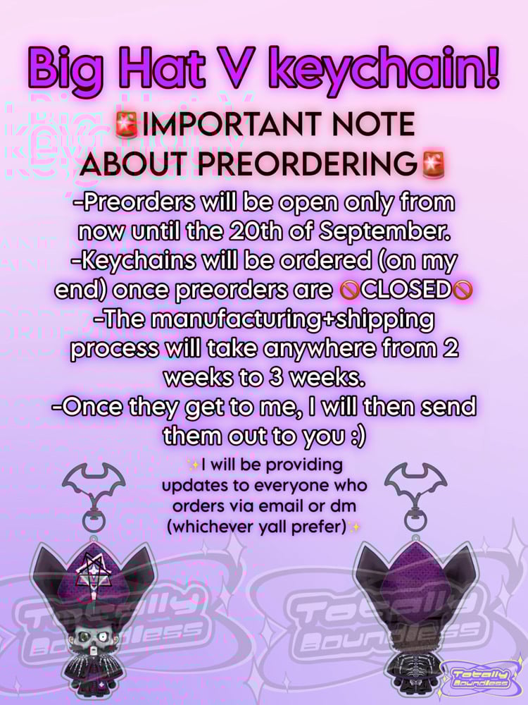 Image of Big Hat V Keychain PREORDER