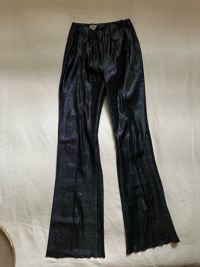 early 1970s black metallic western trousers