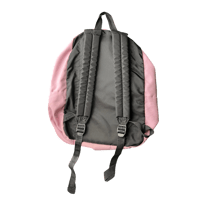Image 5 of Pink patch backpack with recycled skateboard keychain 