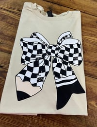 Checkered Teacher Bow T-Shirt