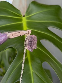 Image 5 of Silver Amethyst Geode Crystal Necklace