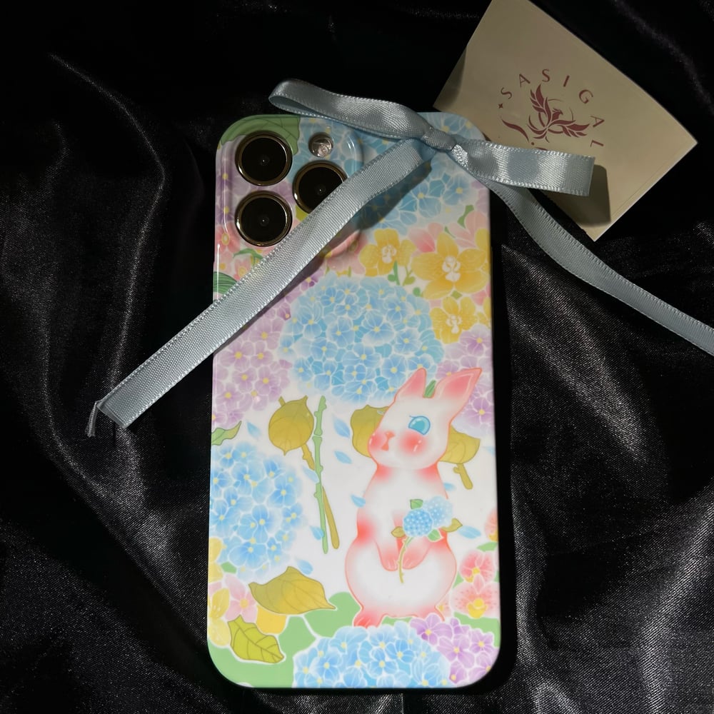 Image of Hydrangea Cute Bunny Phone Case For All Brand 