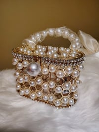 Image 1 of GOLD AND PEARL HANDBAG