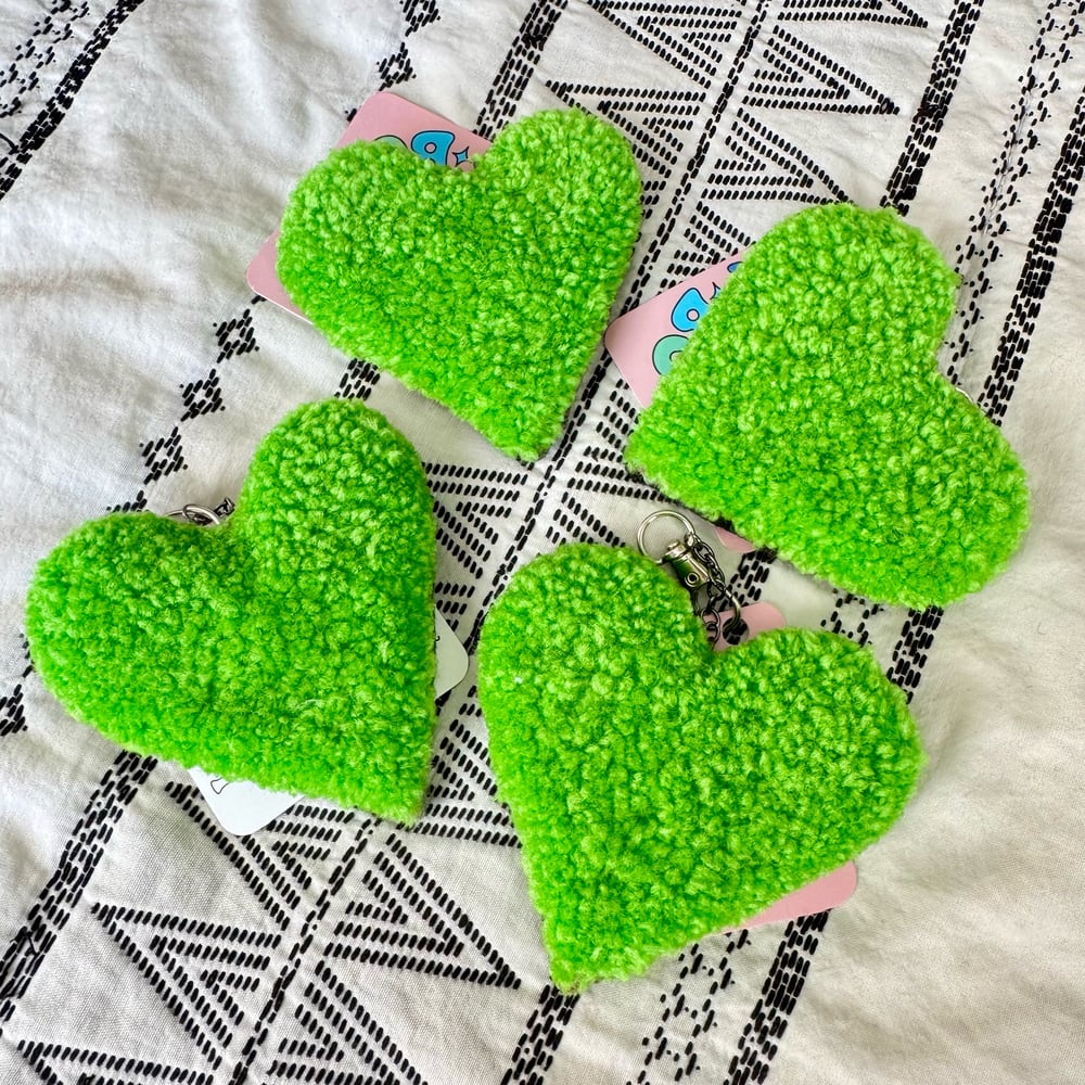 Image of Brat heart rug keychains