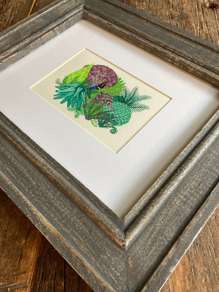 Jungle 4 Framed Original Watercolor Image 3