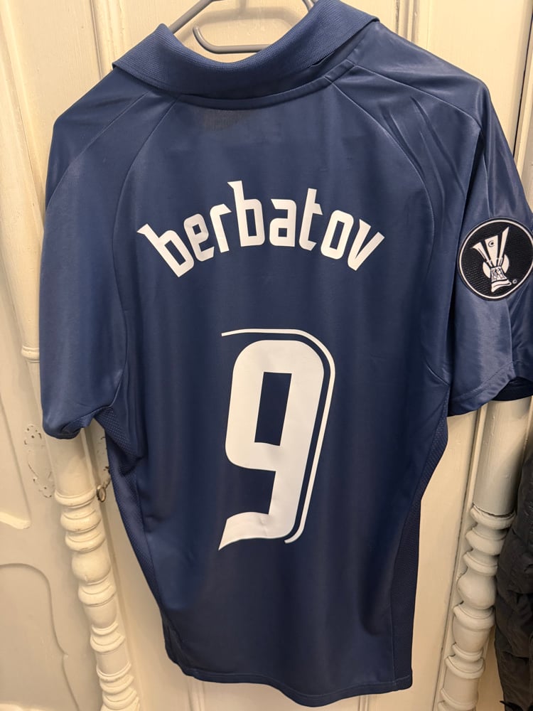 Image of Tottenham Hotspur “BERBATOV 9” 2007/08 Away Shirt + UEFA patch   (M)