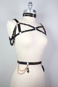 Image 7 of Mini shoulder harness with Onyx beads