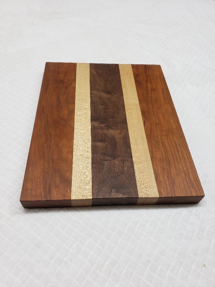 Handcrafted Cutting Board - Cherry and Tiger Maple Cutting Board- Handcrafted in NH Cutting fashion Board