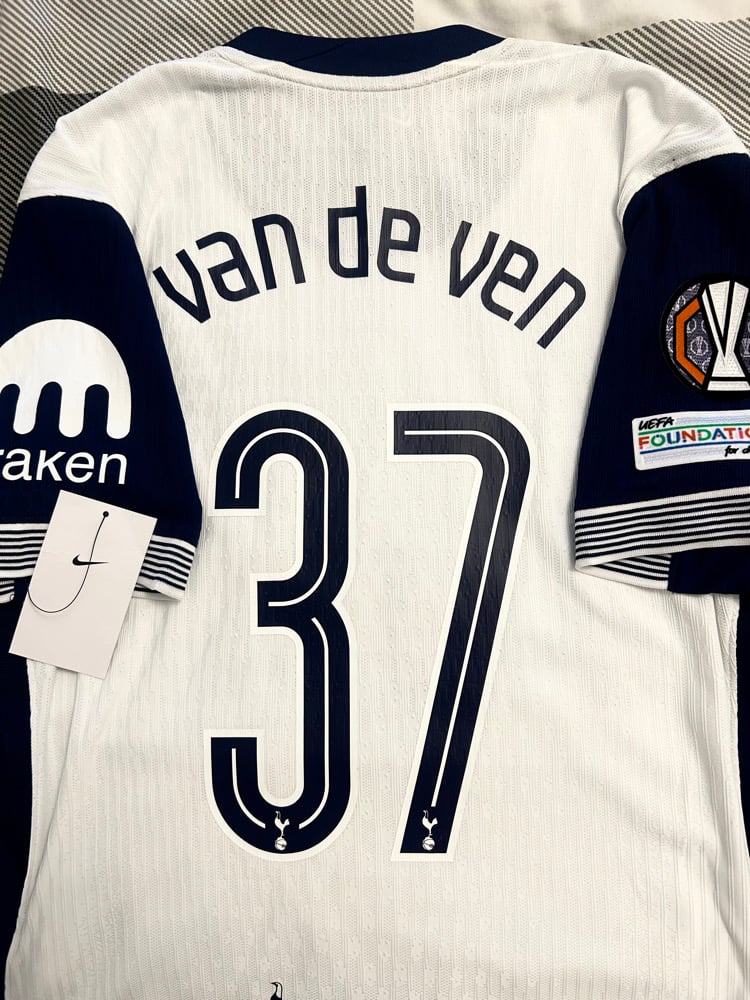 Image of Tottenham Hotspur “VAN DE VEN 37” Vaporknit 2024/25 Home Europa Final Shirt,   Large