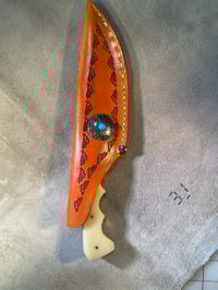Image 2 of Damascus knife/sheath w/concho 