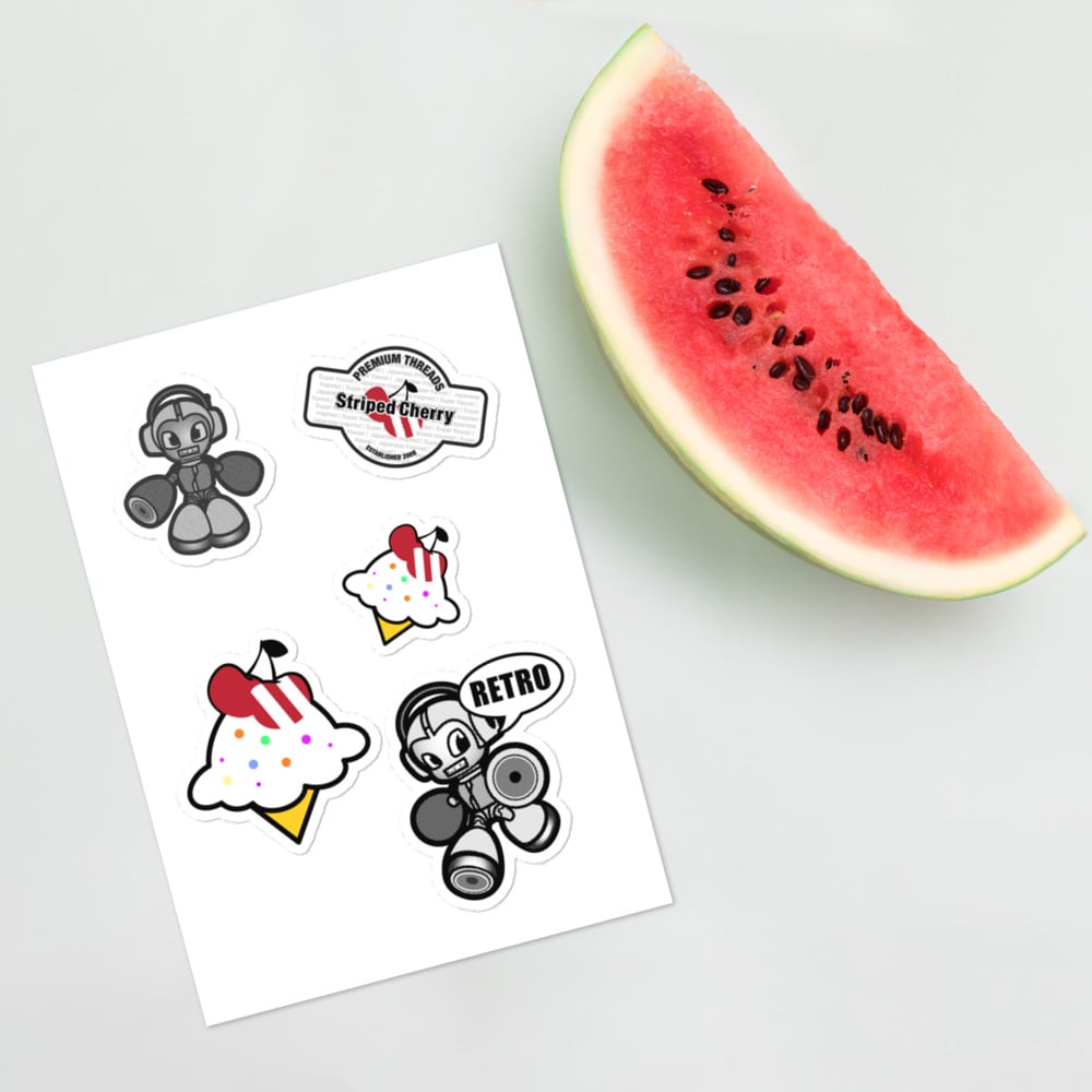 Image of Striped Cherry Sticker sheet