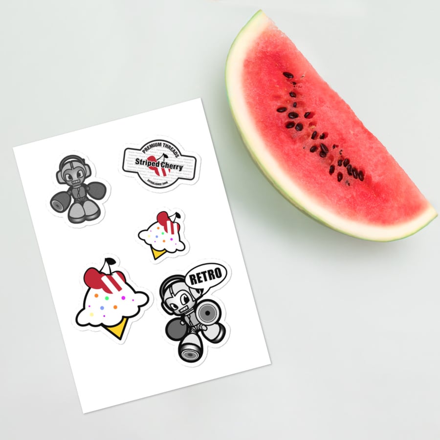 Image of Striped Cherry Sticker sheet