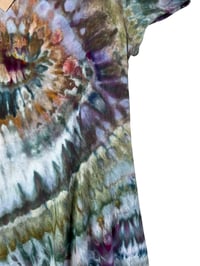 Image 5 of ♻️ UPCYCLED L/XL Flowy Soft Top in Cool Earthy Spiral Ice Dye