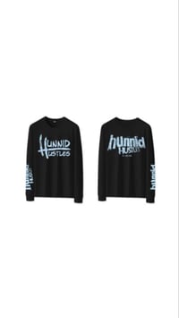A Hunnid Hustles Longsleeve Shirt (Black n Sky Blue)
