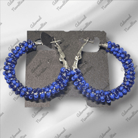 Image 5 of  ANA826012 Small Bead-Wrapped Hoop Earrings