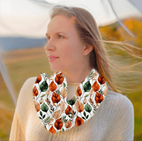 Image 1 of Fall leaf pattern Scarf 16"×72" long