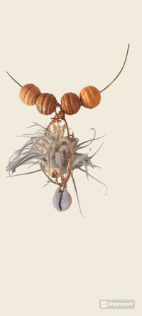 Image 2 of Air Plant Necklace with Wooden Beads