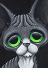 Tuxedo Sphynx Cat Art Print 