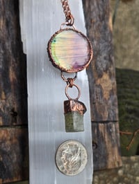 Image 3 of Electroformed labradorite and aquamarine necklace