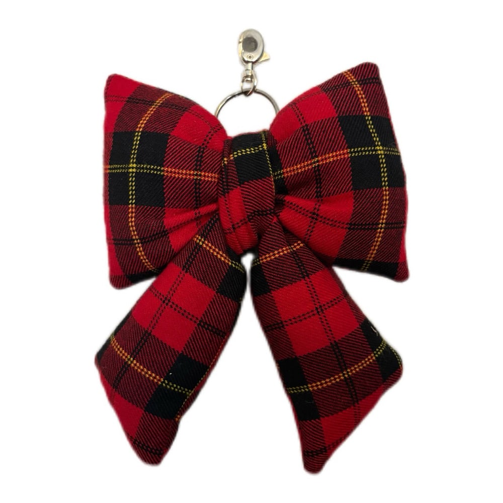 Image of Red Plaid Purse Charm 