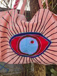 Image 2 of Wanderlust - Velvet oversized tote bag light pink