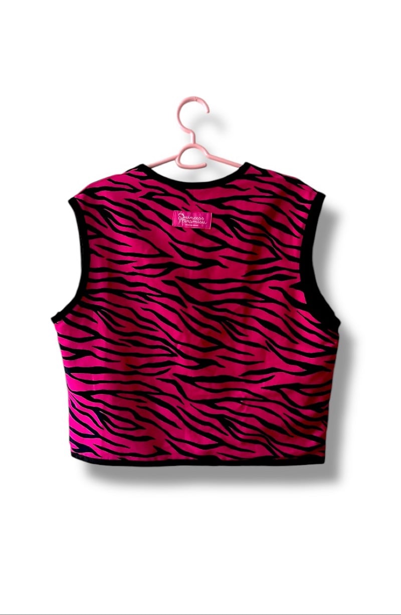 Image of Pink zebra vest 2in1